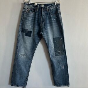 NWT Todd Snyder 35/32 Patchwork Selvedge Classic Straight Distressed Jeans